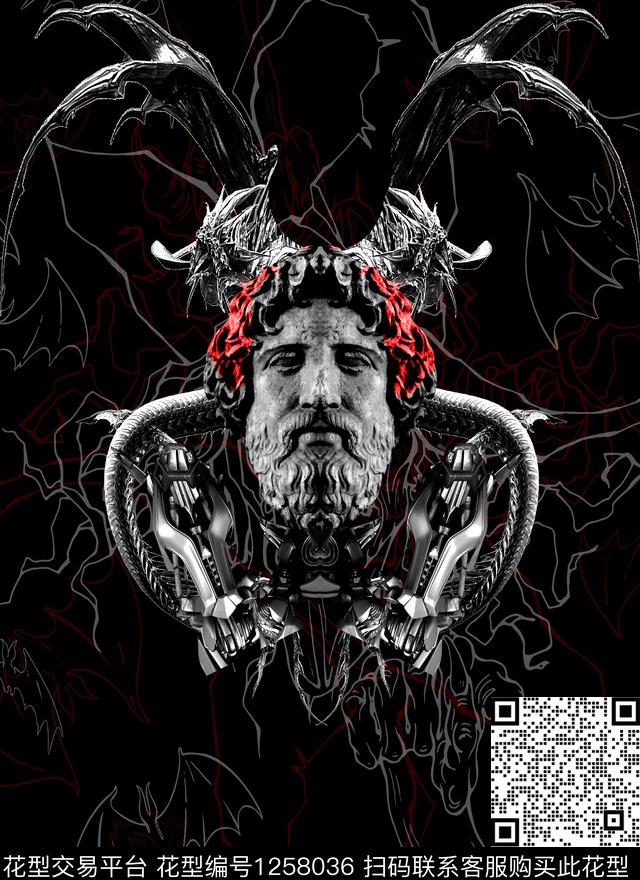 潮牌复古大牌风数码印花华亿平台下载（图片编号: 1258036） - 瓦栏（Walan）