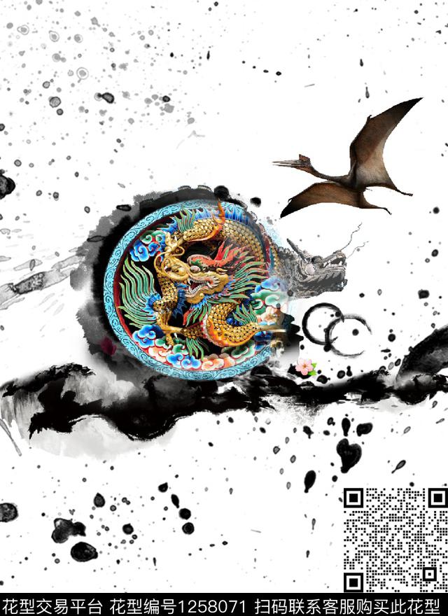 潮牌复古大牌风数码印花华亿平台下载（图片编号: 1258071） - 瓦栏（Walan）