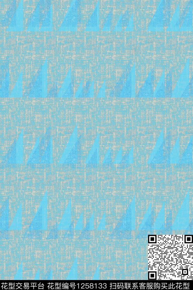 大牌风几何蒂芙尼蓝数码印花华亿平台下载（图片编号: 1258133） - 瓦栏（Walan）