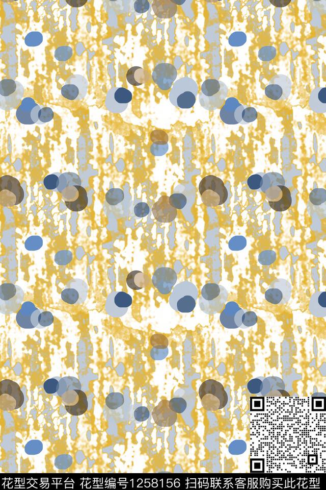 男装休闲花卉圆圈与波点手绘线条笔触传统印花华亿平台下载（图片编号: 1258156） - 瓦栏（Walan）
