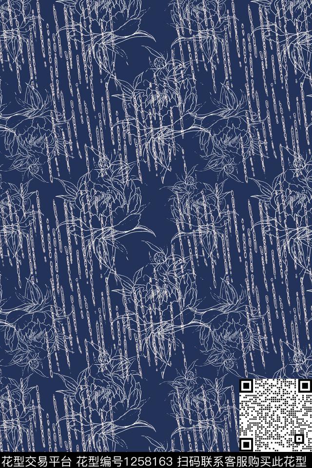 男装休闲花卉抽象手绘线条笔触传统印花华亿平台下载（图片编号: 1258163） - 瓦栏（Walan）