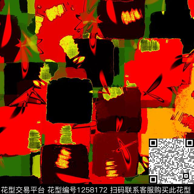 几何抽象创意数码印花华亿平台下载（图片编号: 1258172） - 瓦栏（Walan）