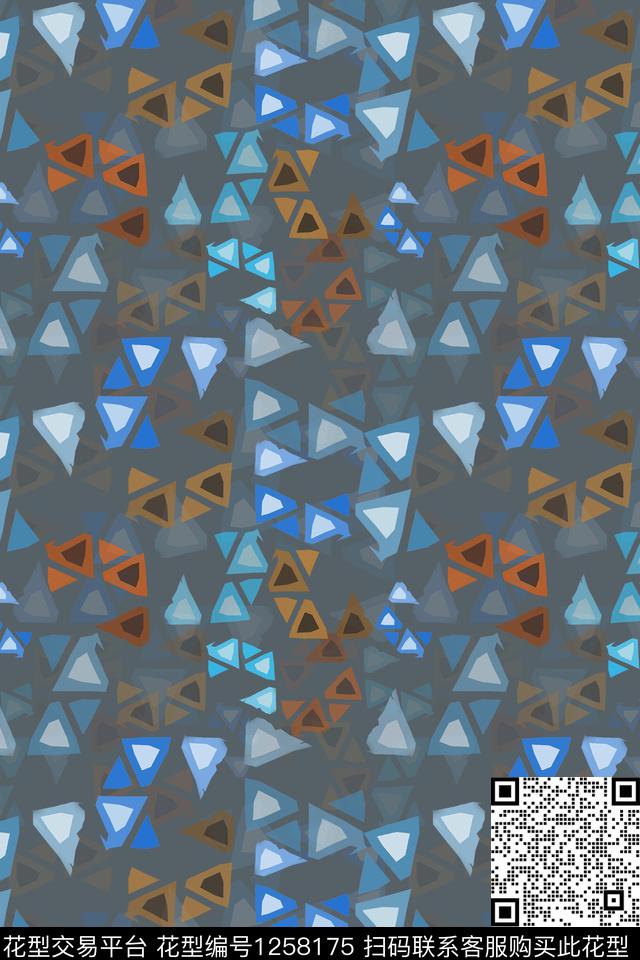 三角形几何精致几何传统印花华亿平台下载（图片编号: 1258175） - 瓦栏（Walan）
