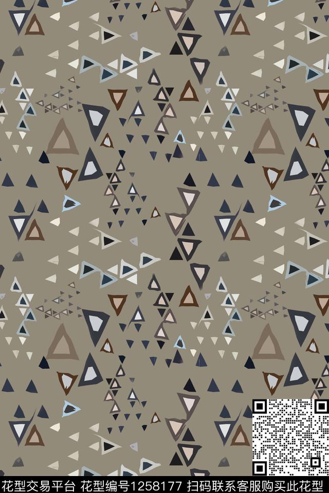 三角形几何精致几何传统印花华亿平台下载（图片编号: 1258177） - 瓦栏（Walan）