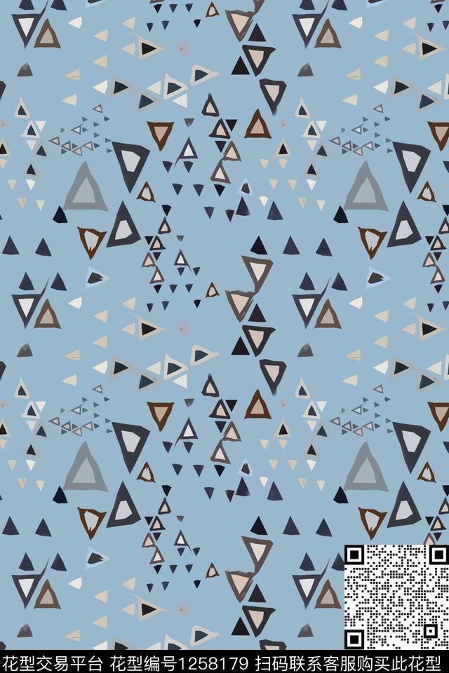 三角形几何精致几何传统印花华亿平台下载（图片编号: 1258179） - 瓦栏（Walan）