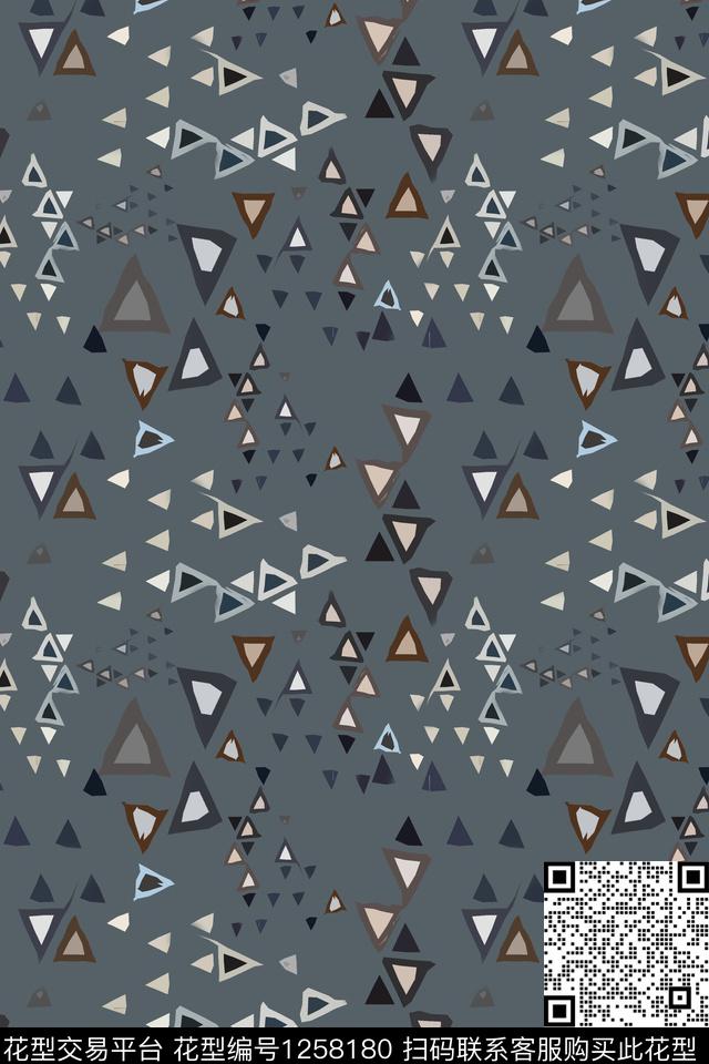 三角形几何精致几何传统印花华亿平台下载（图片编号: 1258180） - 瓦栏（Walan）