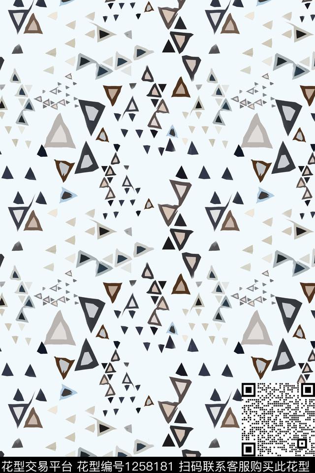 三角形几何精致几何传统印花华亿平台下载（图片编号: 1258181） - 瓦栏（Walan）