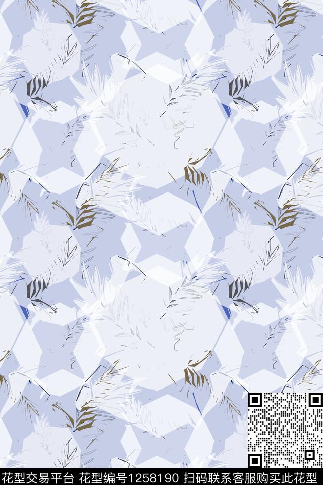 男装休闲花卉抽象树叶组合传统印花华亿平台下载（图片编号: 1258190） - 瓦栏（Walan）