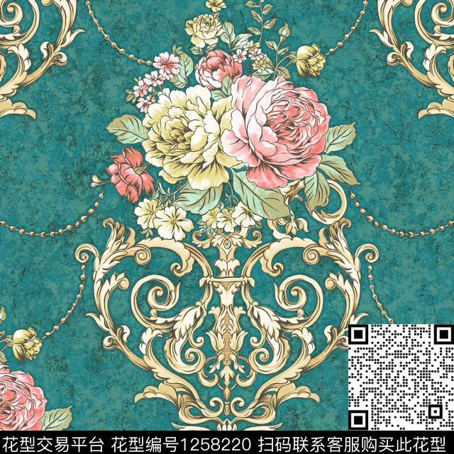 美式复古花纹奢华印花家纺布艺印花传统印花华亿平台下载（图片编号: 1258220） - 瓦栏（Walan）