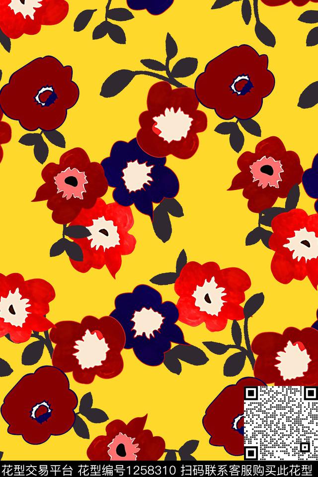 春夏华亿平台大牌风花卉数码印花华亿平台下载（图片编号: 1258310） - 瓦栏（Walan）