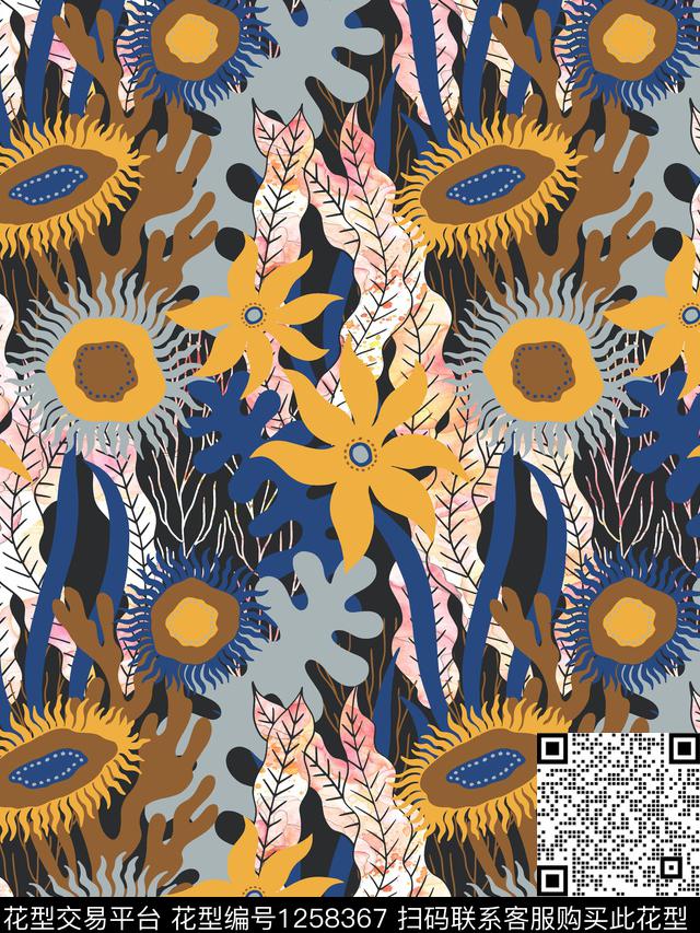 女装花卉传统印花华亿平台下载（图片编号: 1258367） - 瓦栏（Walan）