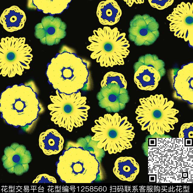 几何炫彩创意数码印花华亿平台下载（图片编号: 1258560） - 瓦栏（Walan）