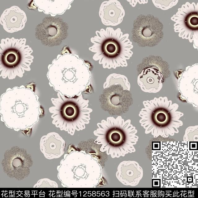 炫彩创意花卉数码印花华亿平台下载（图片编号: 1258563） - 瓦栏（Walan）