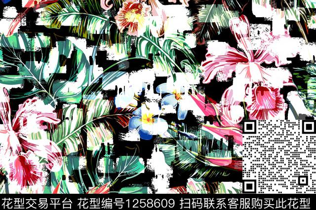 数码华亿平台抽象热带华亿平台数码印花华亿平台下载（图片编号: 1258609） - 瓦栏（Walan）