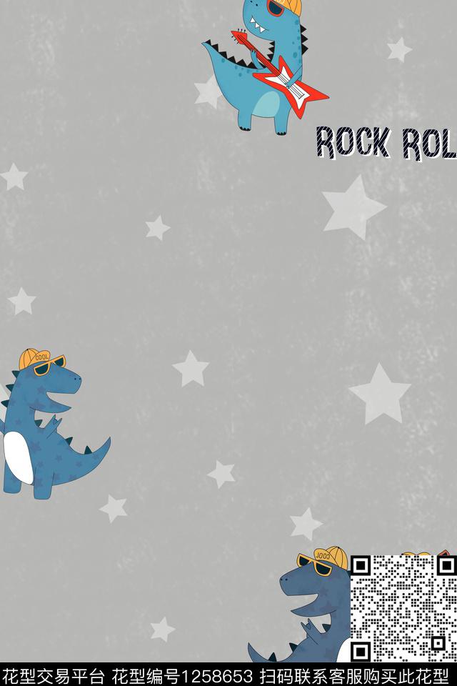 恐龙卡通童装数码印花华亿平台下载（图片编号: 1258653） - 瓦栏（Walan）