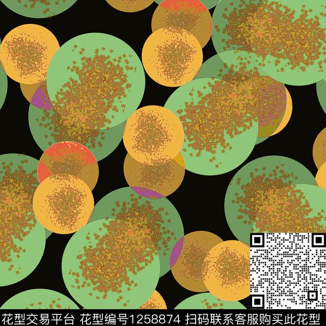 抽象创意几何数码印花华亿平台下载（图片编号: 1258874） - 瓦栏（Walan）