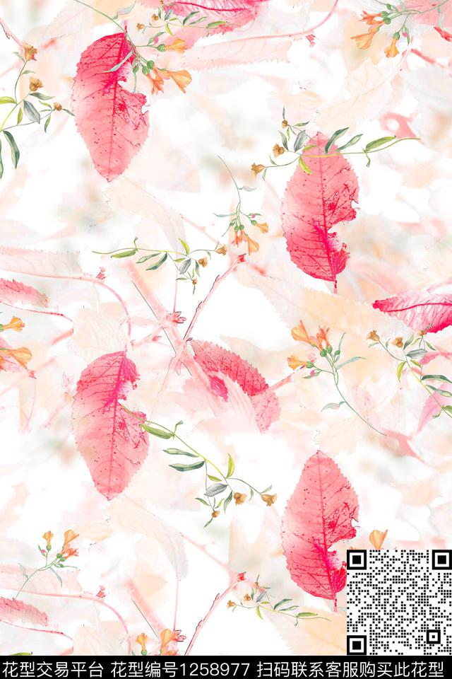 女装花卉底纹数码印花华亿平台下载（图片编号: 1258977） - 瓦栏（Walan）