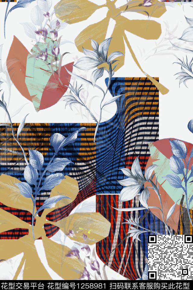 女装花卉电脑合成数码印花华亿平台下载（图片编号: 1258981） - 瓦栏（Walan）