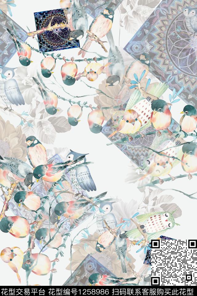 女装花卉电脑合成数码印花华亿平台下载（图片编号: 1258986） - 瓦栏（Walan）