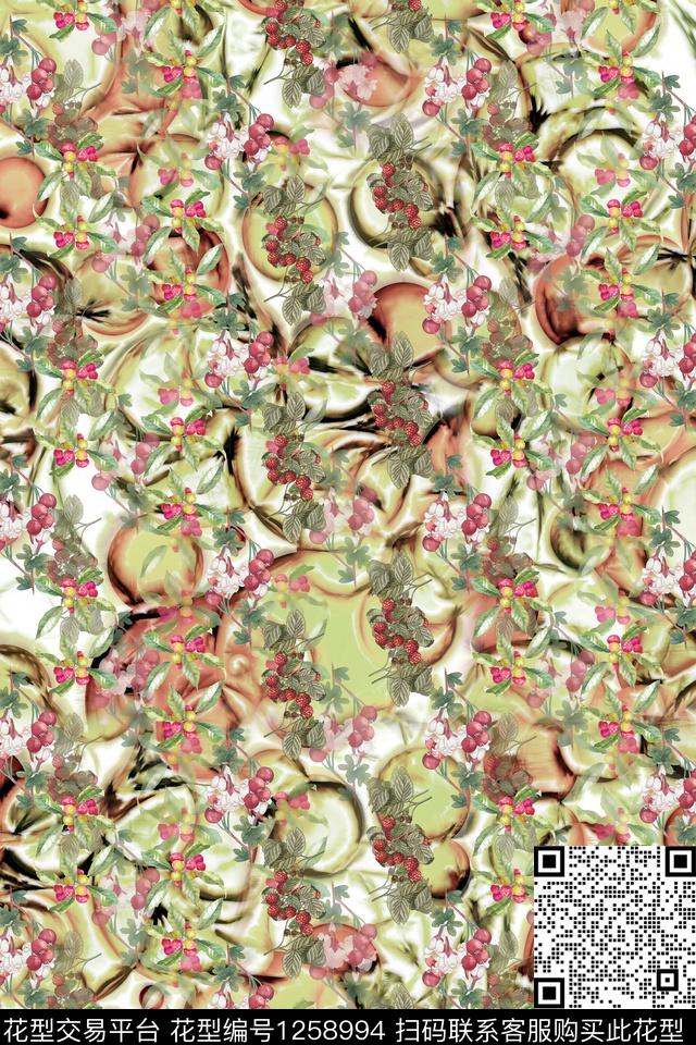 女装花卉电脑合成数码印花华亿平台下载（图片编号: 1258994） - 瓦栏（Walan）