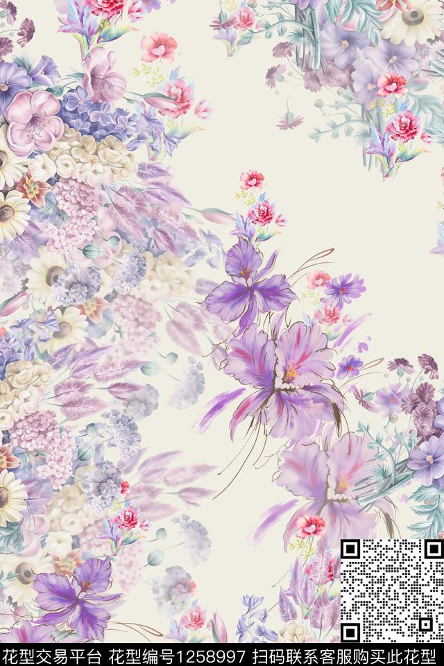 女装花卉电脑合成数码印花华亿平台下载（图片编号: 1258997） - 瓦栏（Walan）