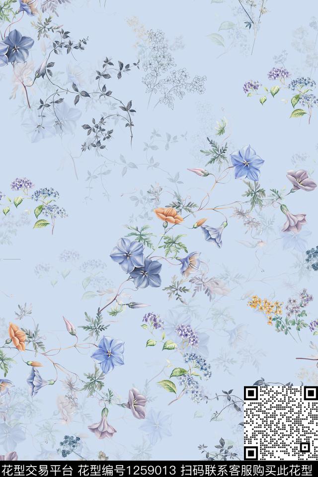 女装花卉电脑合成数码印花华亿平台下载（图片编号: 1259013） - 瓦栏（Walan）