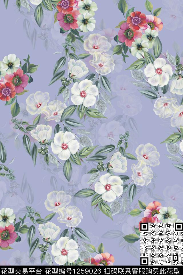 女装花卉电脑合成数码印花华亿平台下载（图片编号: 1259026） - 瓦栏（Walan）