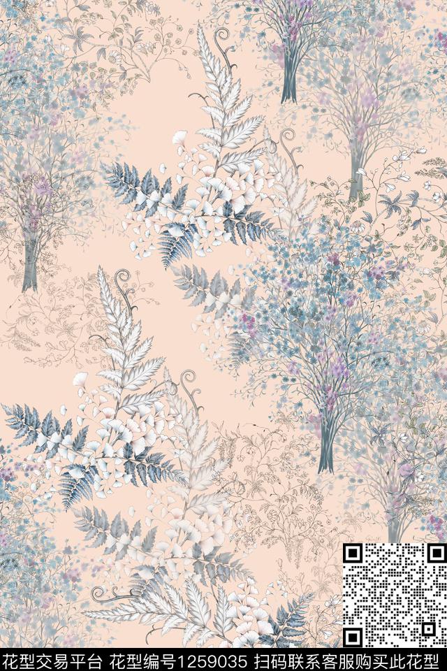 女装花卉电脑合成数码印花华亿平台下载（图片编号: 1259035） - 瓦栏（Walan）