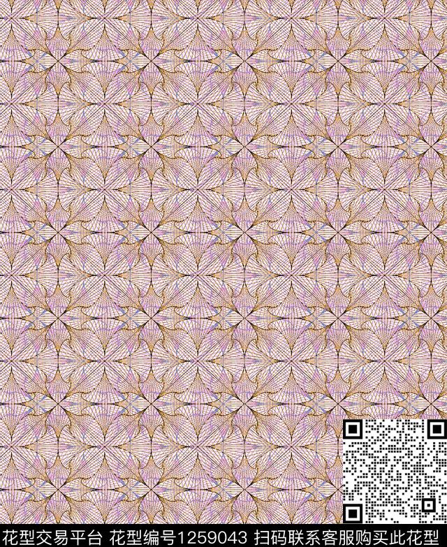 肌理抽象几何数码印花华亿平台下载（图片编号: 1259043） - 瓦栏（Walan）