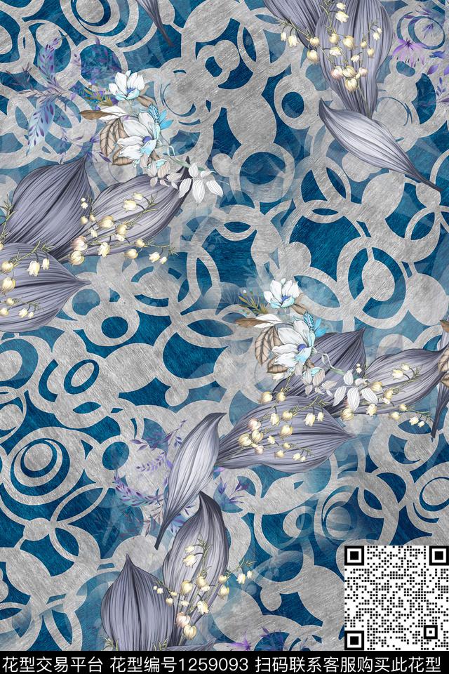 女装花卉电脑合成数码印花华亿平台下载（图片编号: 1259093） - 瓦栏（Walan）
