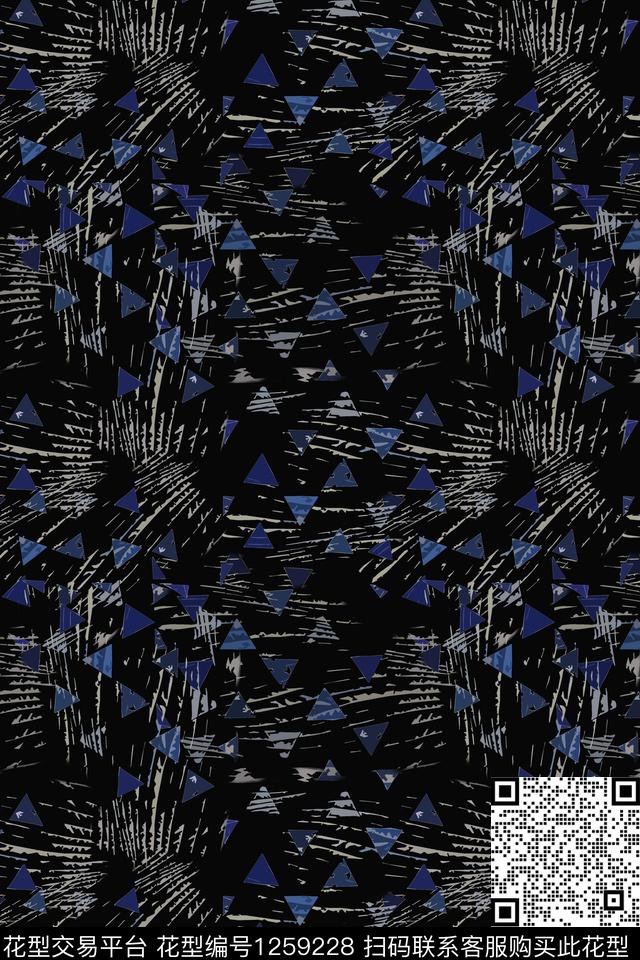三角形密铺几何传统印花华亿平台下载（图片编号: 1259228） - 瓦栏（Walan）