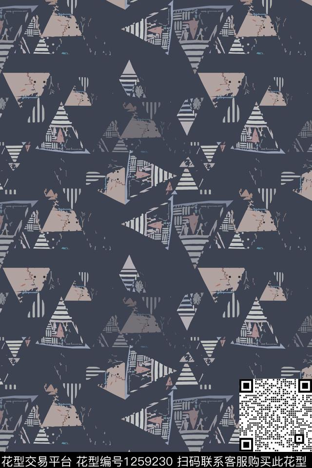 三角形几何抽象传统印花华亿平台下载（图片编号: 1259230） - 瓦栏（Walan）