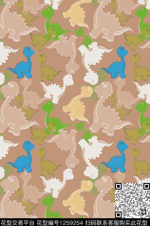 动物恐龙卡通动物数码印花华亿平台下载（图片编号: 1259254） - 瓦栏（Walan）