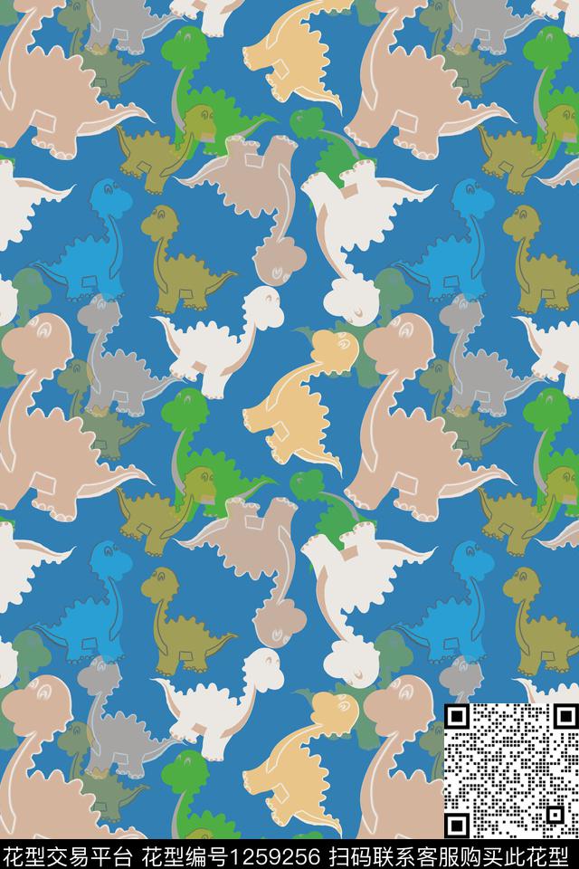 动物恐龙卡通动物数码印花华亿平台下载（图片编号: 1259256） - 瓦栏（Walan）