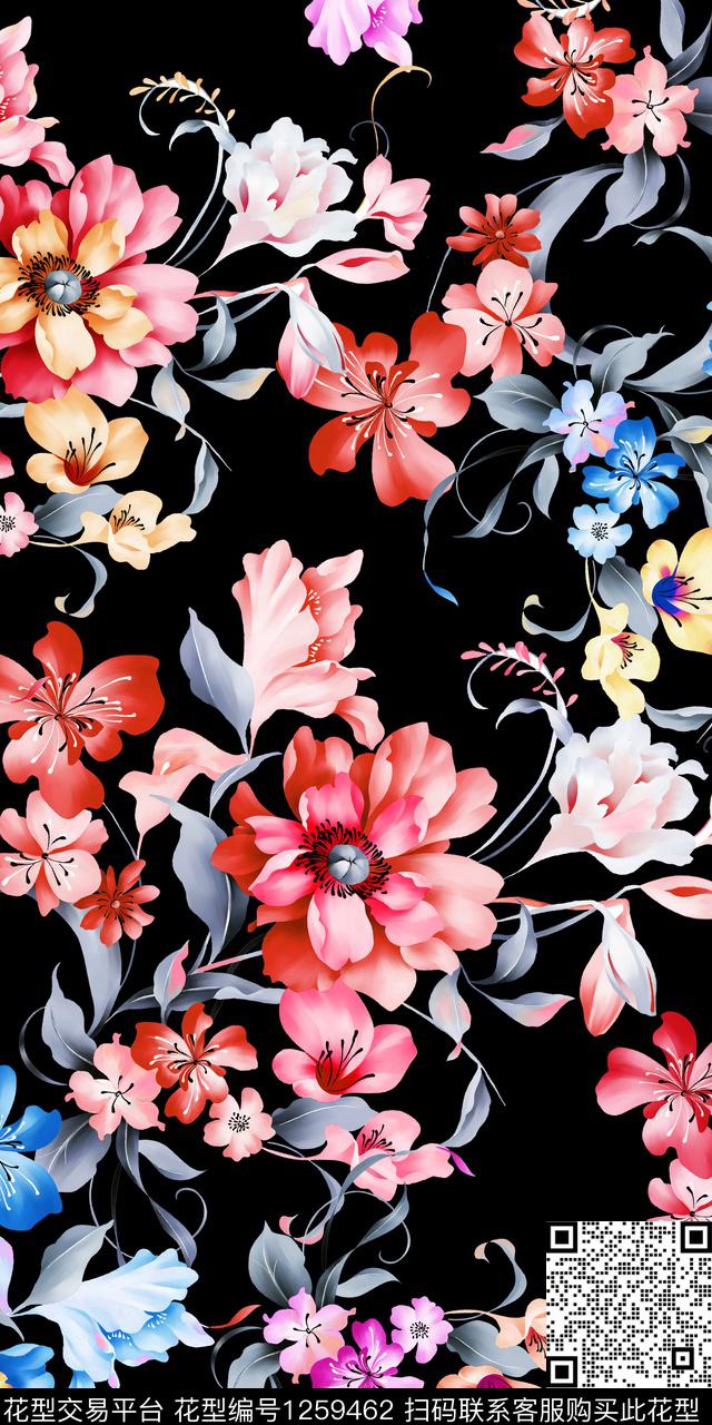 小碎花花卉手绘数码印花华亿平台下载（图片编号: 1259462） - 瓦栏（Walan）