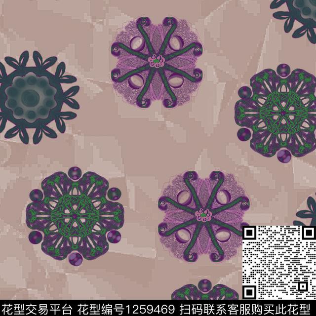 炫彩抽象创意数码印花华亿平台下载（图片编号: 1259469） - 瓦栏（Walan）