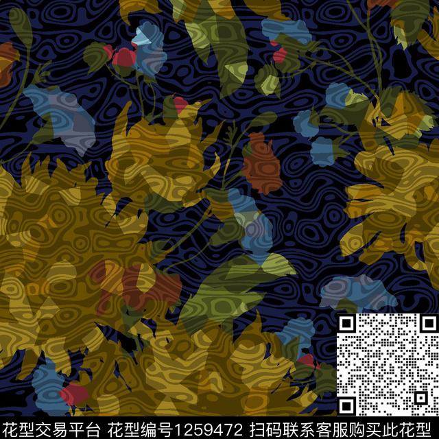 花卉数码华亿平台抽象数码印花华亿平台下载（图片编号: 1259472） - 瓦栏（Walan）