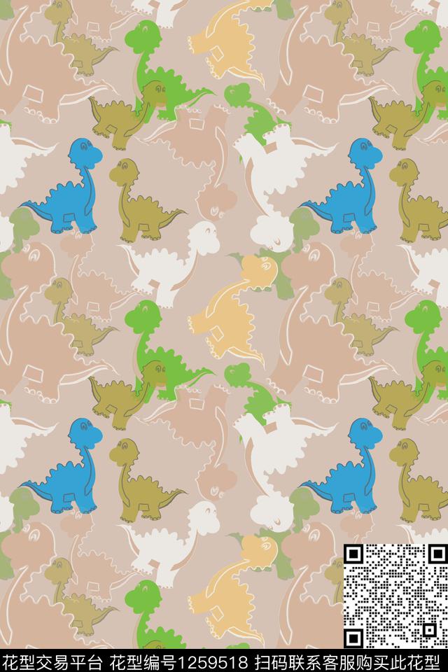 动物恐龙卡通动物数码印花华亿平台下载（图片编号: 1259518） - 瓦栏（Walan）