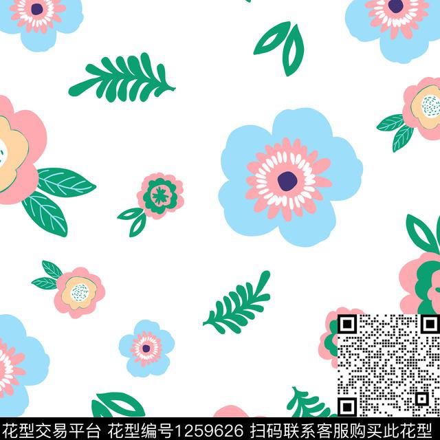 小碎花清爽底花卉年轻女性传统印花华亿平台下载（图片编号: 1259626） - 瓦栏（Walan）