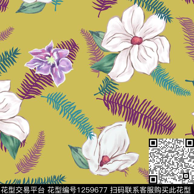 复古大牌风花卉传统印花华亿平台下载（图片编号: 1259677） - 瓦栏（Walan）