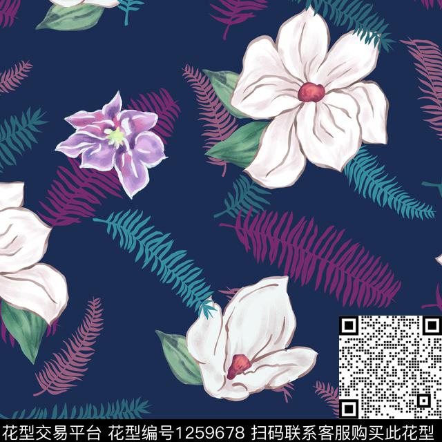 复古大牌风花卉传统印花华亿平台下载（图片编号: 1259678） - 瓦栏（Walan）