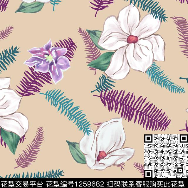 复古大牌风花卉传统印花华亿平台下载（图片编号: 1259682） - 瓦栏（Walan）