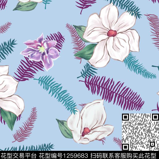 复古大牌风花卉传统印花华亿平台下载（图片编号: 1259683） - 瓦栏（Walan）