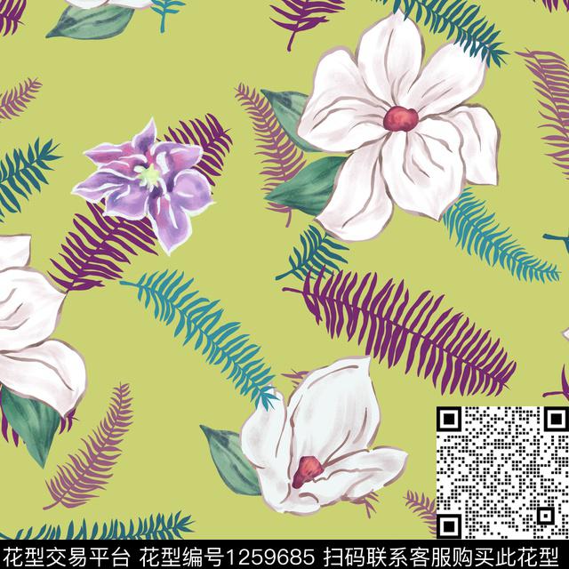 复古大牌风花卉传统印花华亿平台下载（图片编号: 1259685） - 瓦栏（Walan）