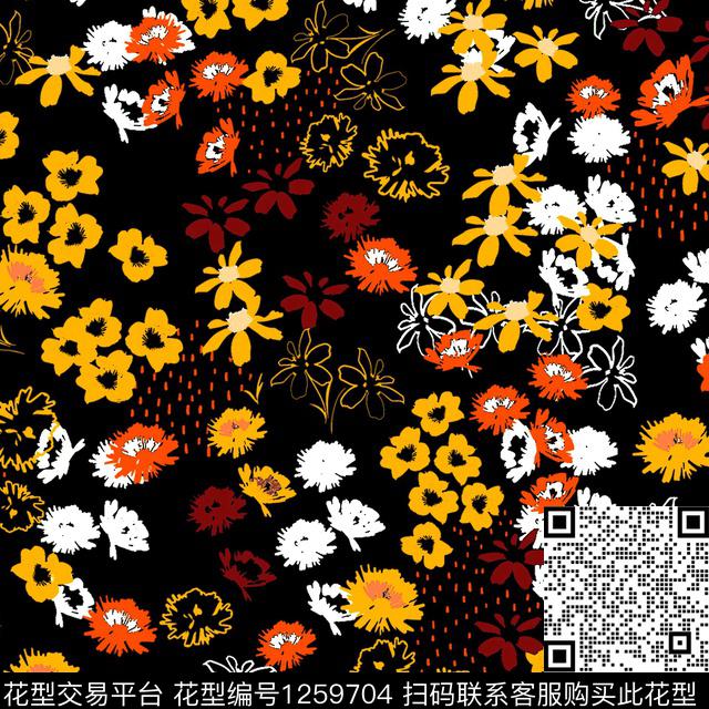 大牌风创意花卉传统印花华亿平台下载（图片编号: 1259704） - 瓦栏（Walan）