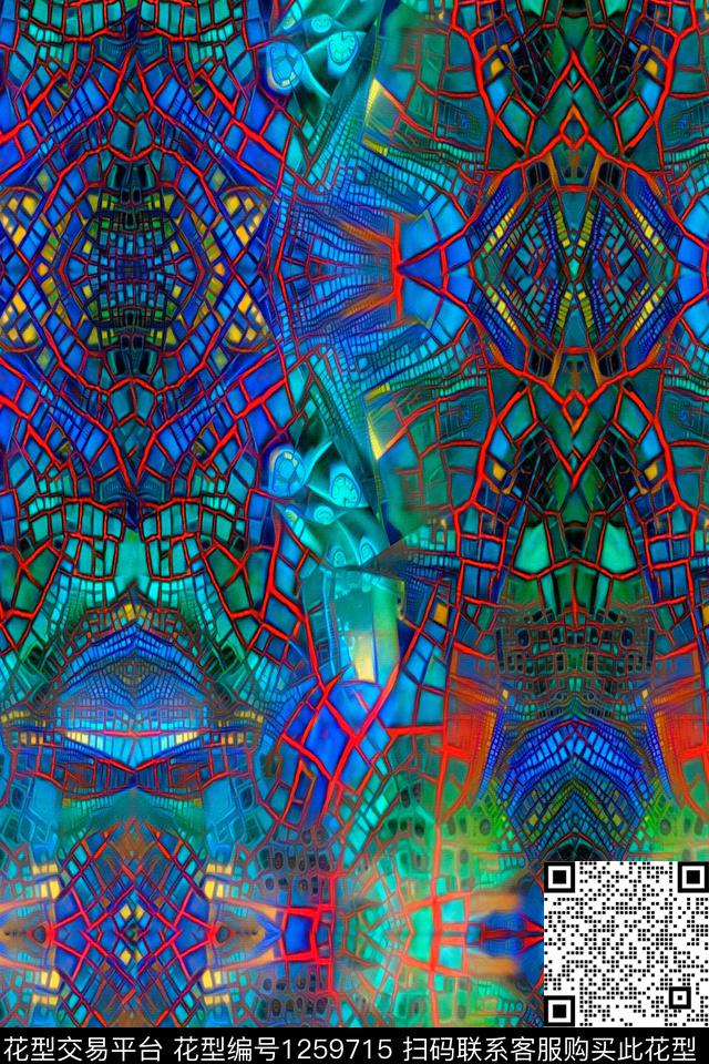 绘画抽象几何数码印花华亿平台下载（图片编号: 1259715） - 瓦栏（Walan）