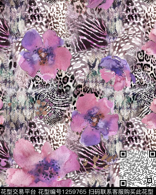 大牌风创意动物数码印花华亿平台下载（图片编号: 1259765） - 瓦栏（Walan）