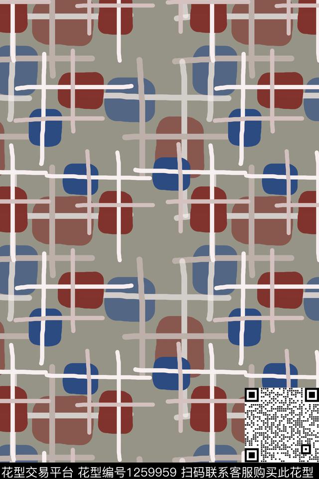 几何圆圈与波点手绘线条笔触传统印花华亿平台下载（图片编号: 1259959） - 瓦栏（Walan）