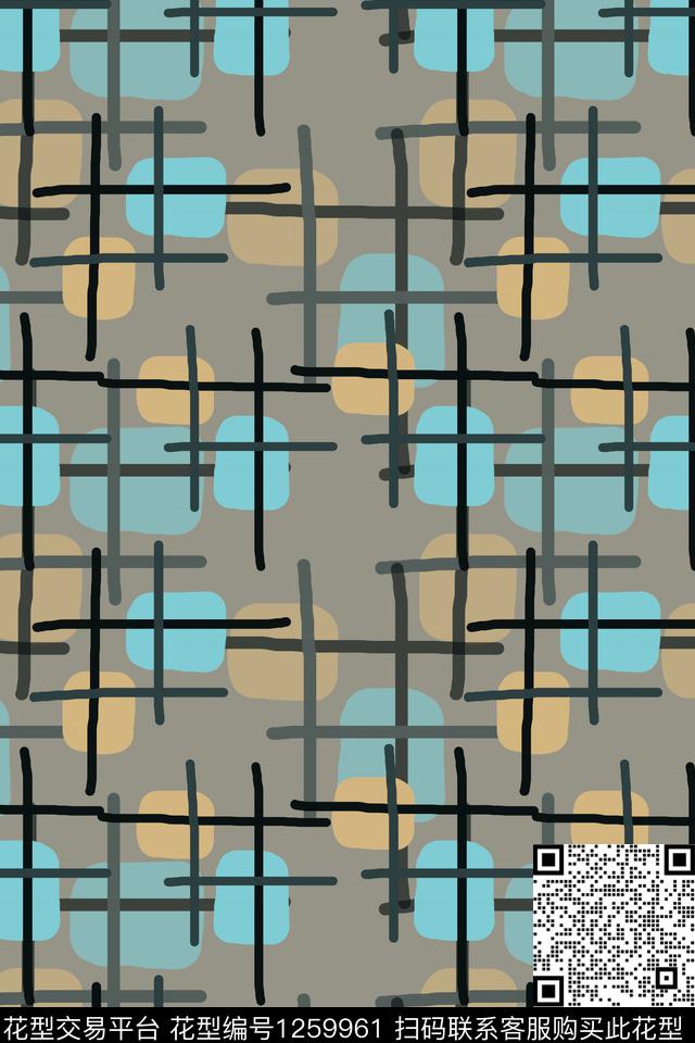 几何圆圈与波点手绘线条笔触传统印花华亿平台下载（图片编号: 1259961） - 瓦栏（Walan）