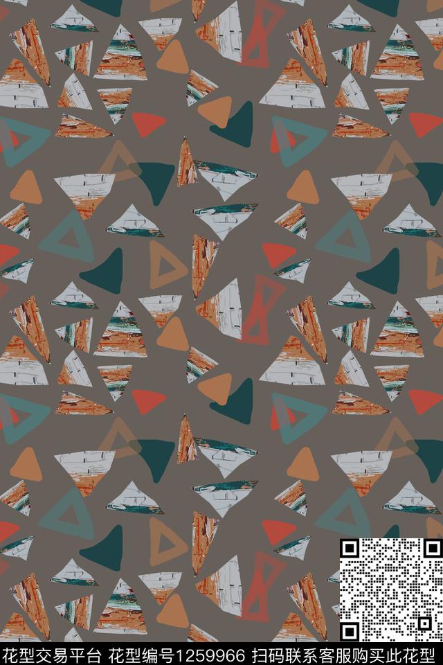 三角形几何密铺几何传统印花华亿平台下载（图片编号: 1259966） - 瓦栏（Walan）